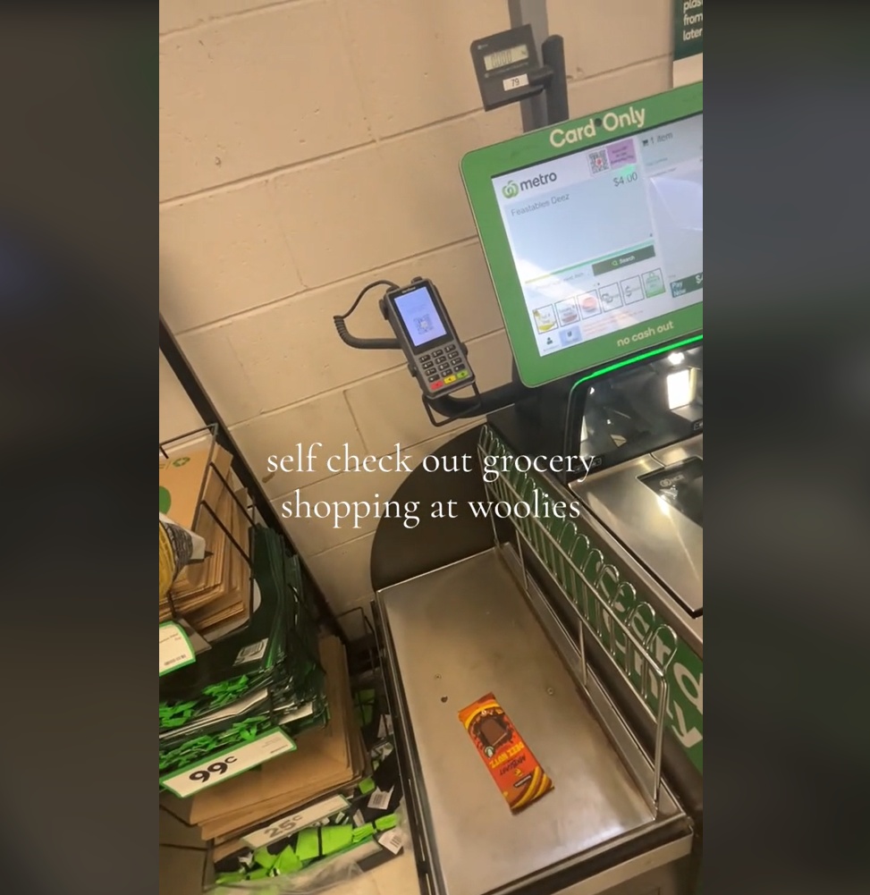 Self Checkout Grocery Shopping At Woolworths